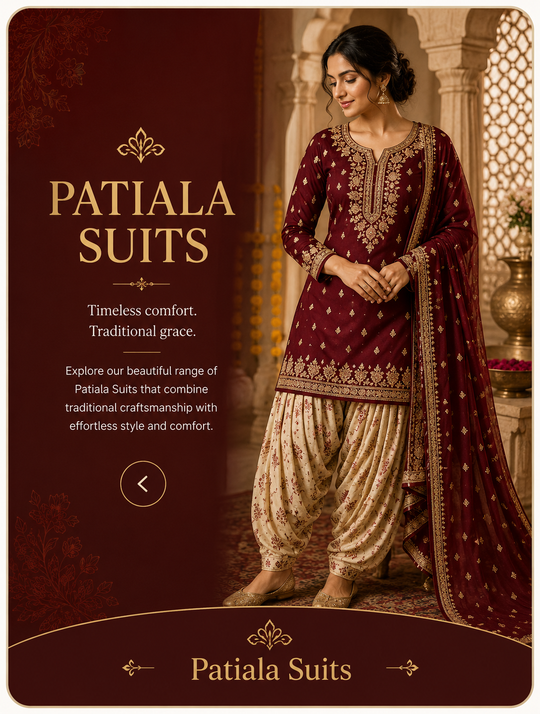 Gold Zari Patiala Suit